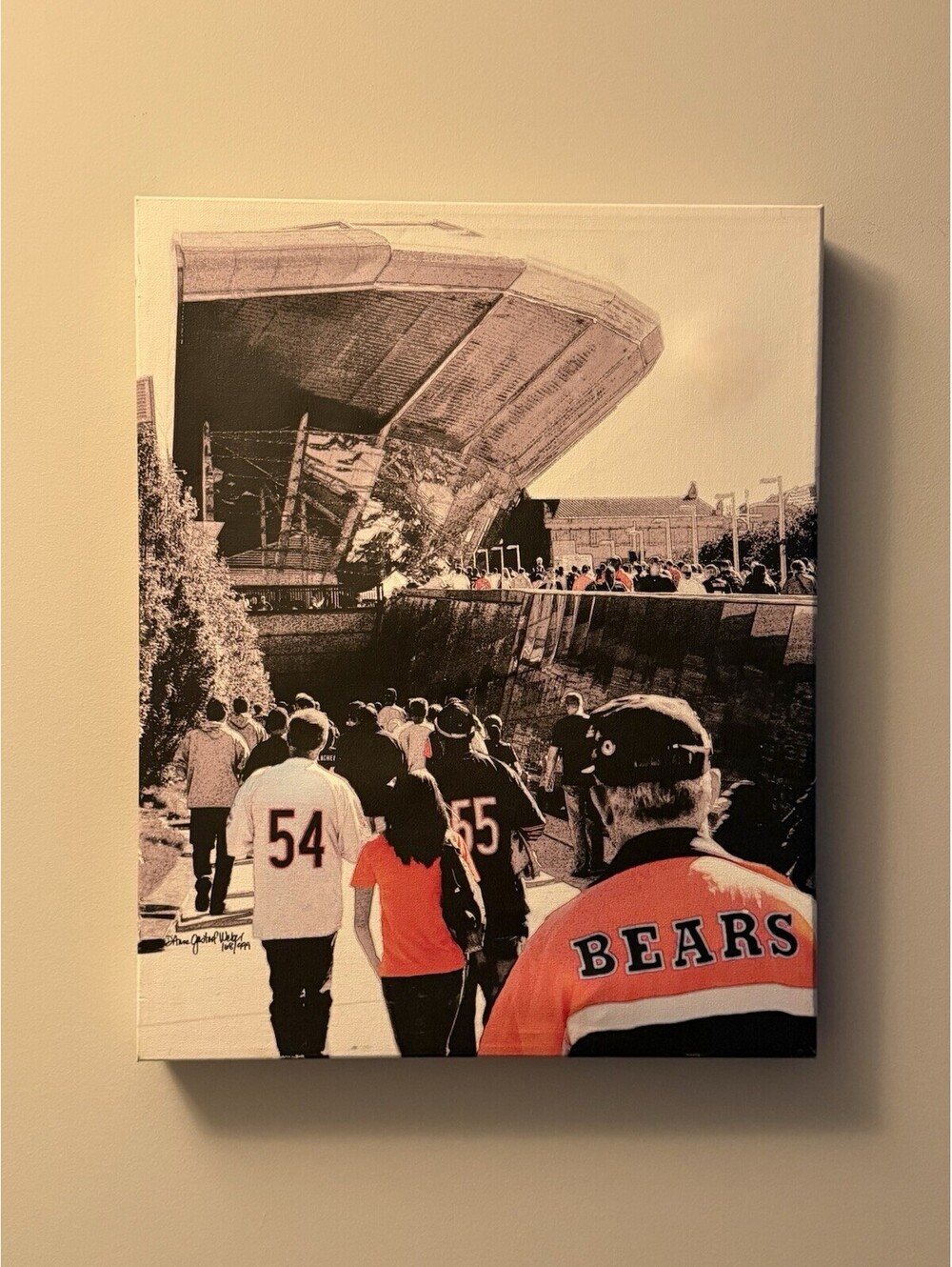 Chicago Bears Soldier Field Canvas Wall Art Signed D’Anne Gastorf Weber /999